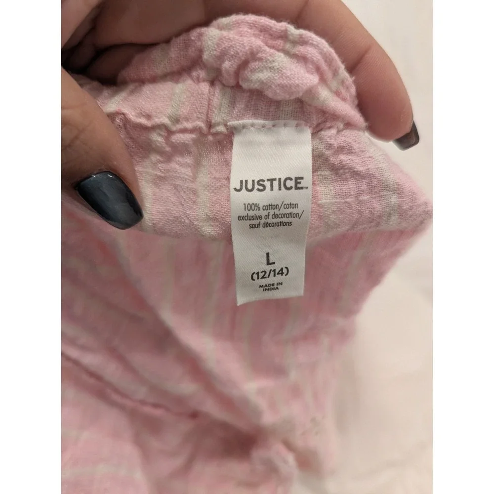 Coquette Cottagecore Pink Eyelet‎ Tank Justice Girls 12/14 Boho Barbie Fairy